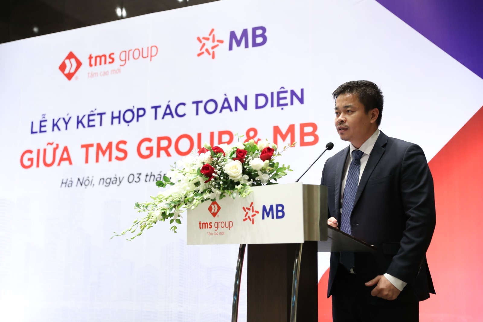 Tổng giám đốc TMS Group – Nguyễn Việt Phương phát biểu tại lễ ký kết