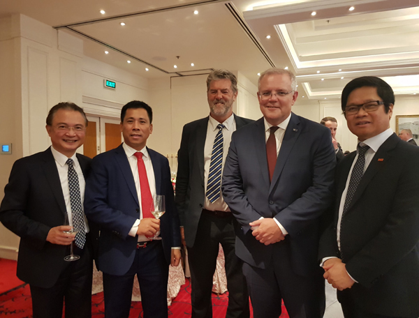 Ông Nguyễn Bá Luận chủ tịch TMS Group doanh nhân tiêu biểu tiếp đón thủ tướng Úc